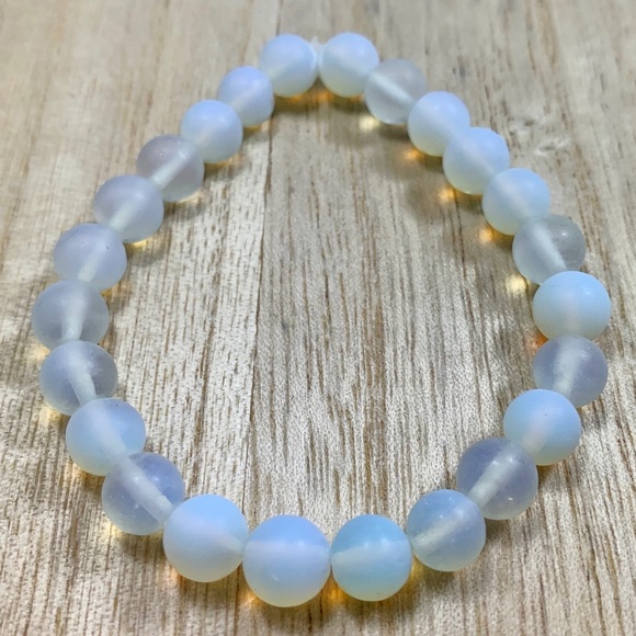 8mm Opal Chakra Stretch Bead Bracelet - Picture 6 of 7